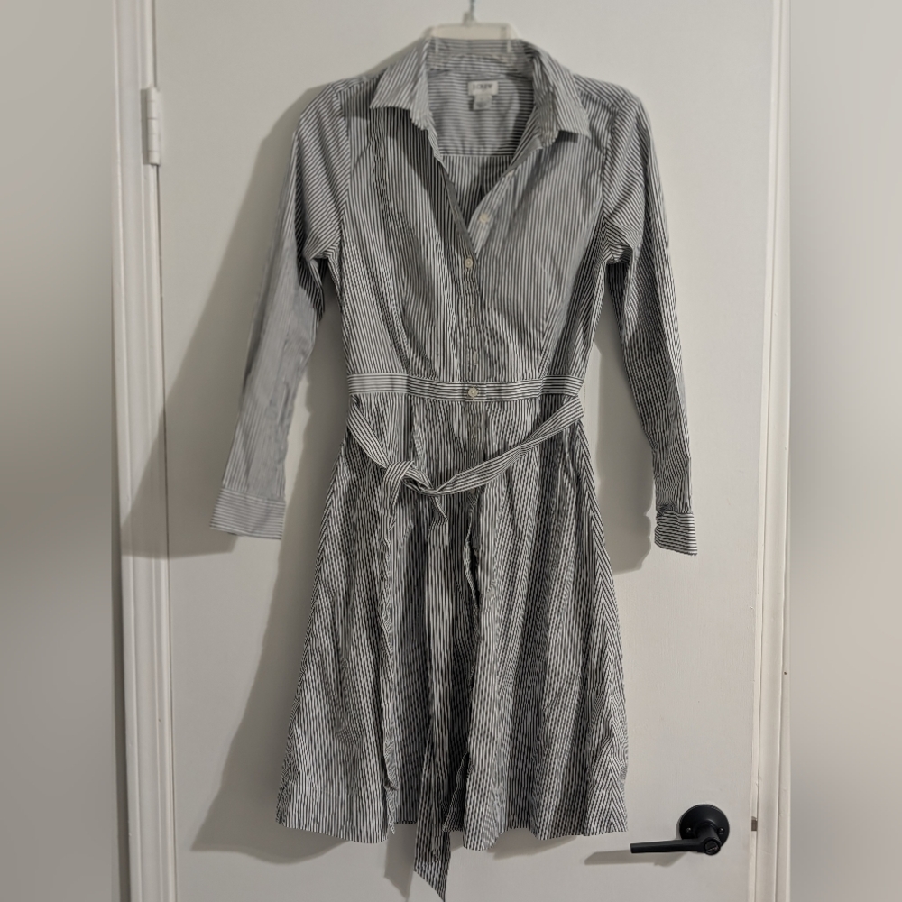 J. Crew Long Sleeve Pinstripe Dress Size 4